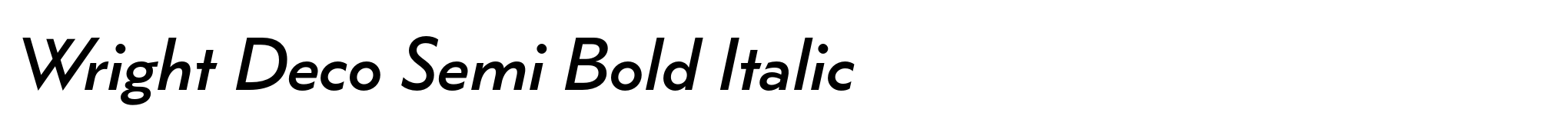 Wright Deco Semi Bold Italic image